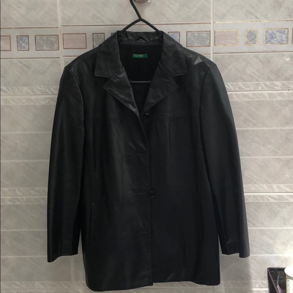 Benetton Genuine Leather Jacket - Picture 2 of 6